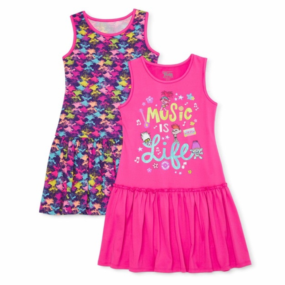 Dreamworks trolls cute pink dresses
